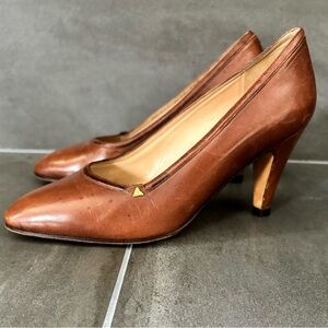 Gucci Vintage Brown Leather Heels Pumps